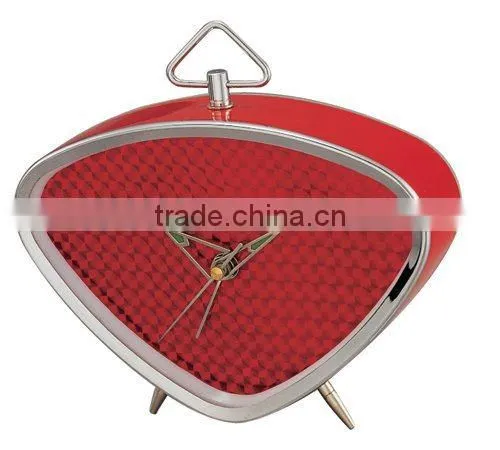 triangle metal case mechanical alarm clock