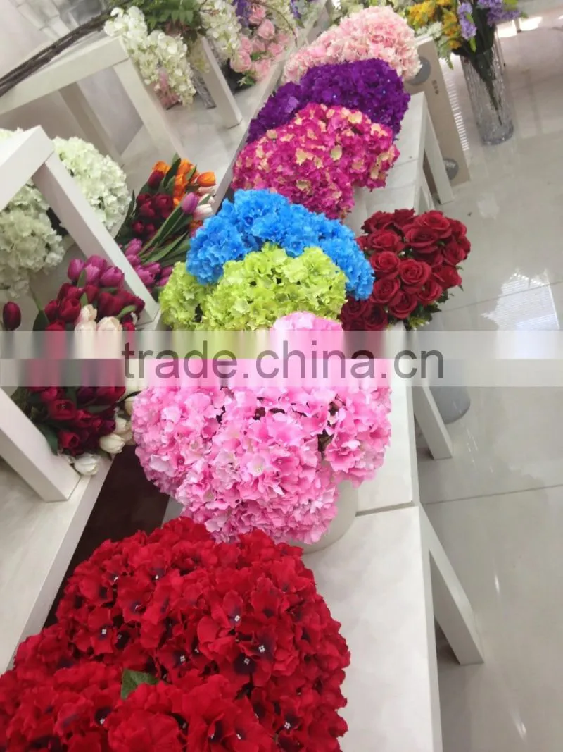 Cheap price silk flower red hydrangea