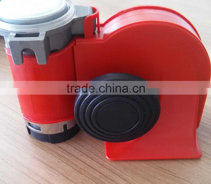 12V Snail Compact Pump Air Horn Dual Tone for Motorcycle Bus Truck Red
