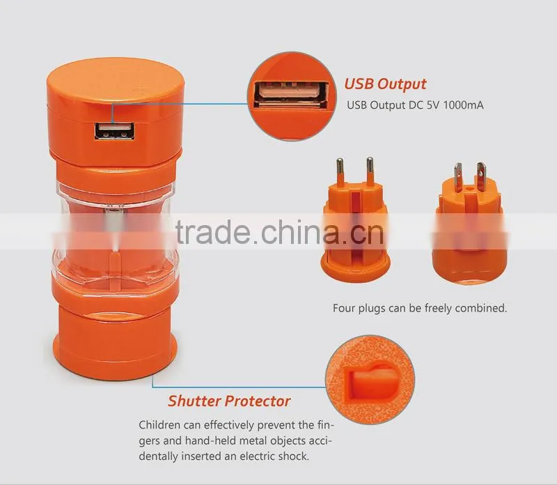 Travel adapter with usb