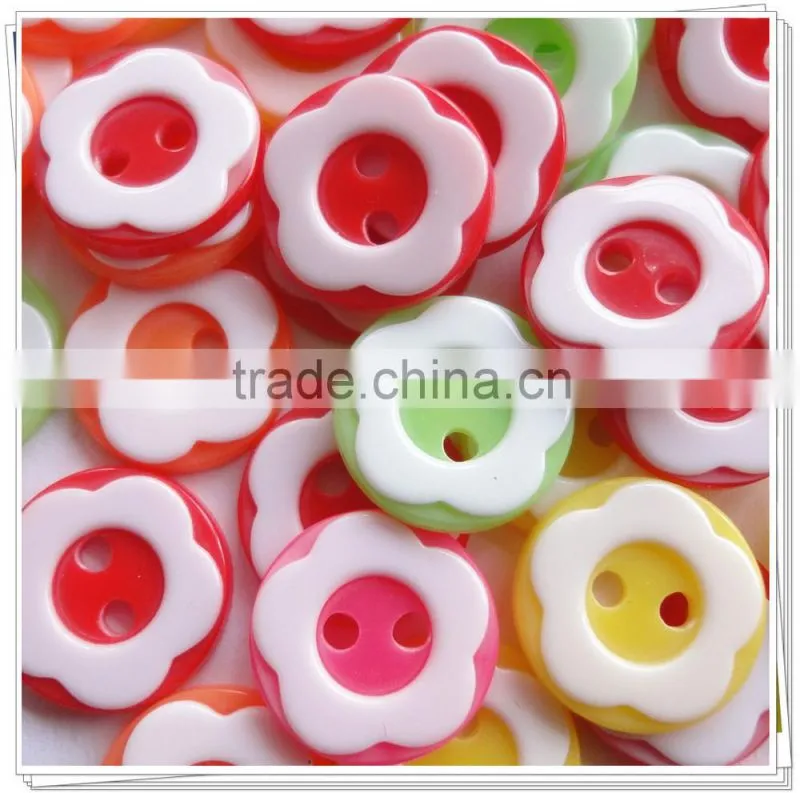 diy flower plastic resin mixed flower decoration buttons, kids handicraft making