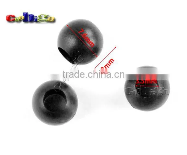 9/64"(3.5mm) Hole Ball Plastic Bell Stopper Cord Ends For Sportwear Paracord Rope Accessories #FLS185-B