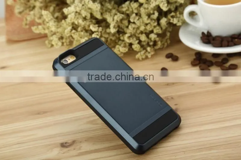 Hot Selling Luxury Damda Slide Series Tough ID Card phone accessory For iPhone 6S Back Cover Case Shell with 10 colors