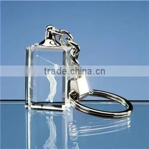 Wholesale promotion gift custom crystal glass keychain
