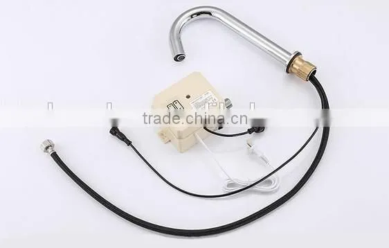 Modern curved cheap discount bathroom sensor faucet auto stop faucet