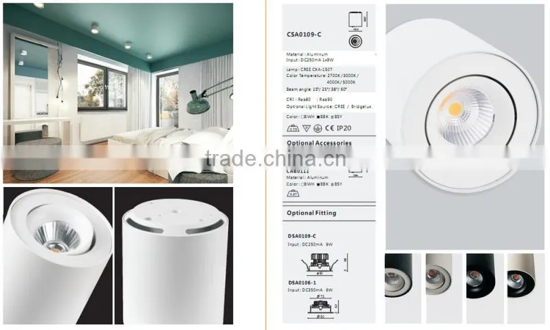 modern white adjustable surface mounted ceiling light
