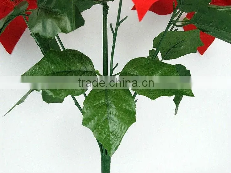 christmas flower for decoration emulation 7 branch red flower