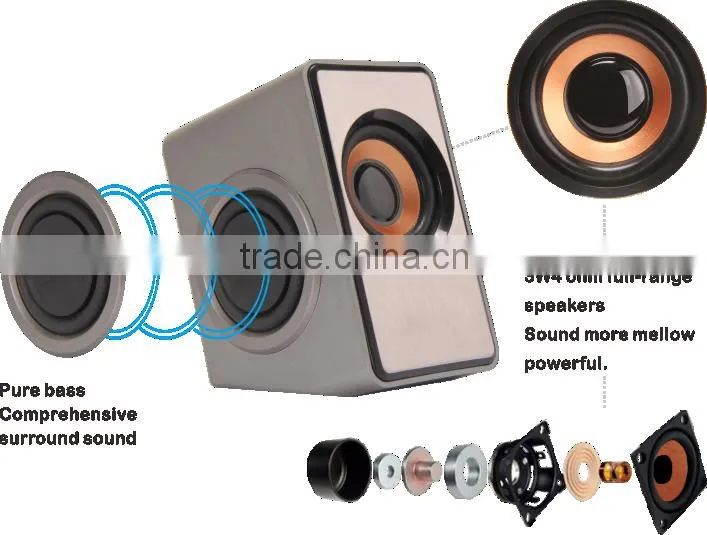 Mini portable 2.0speaker with hifi amplifier micro