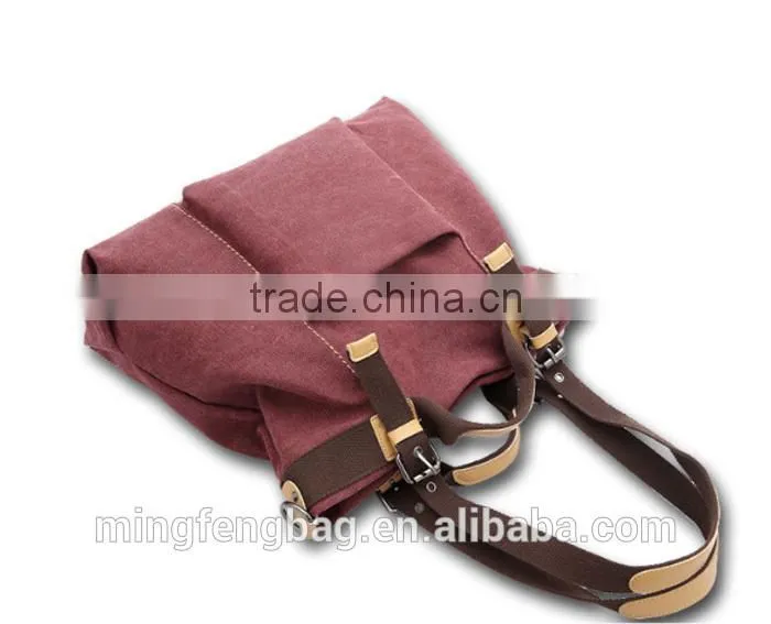 2016 Wholesale Custom lady hand bag Fashionable Tote Canvas Lady Bag