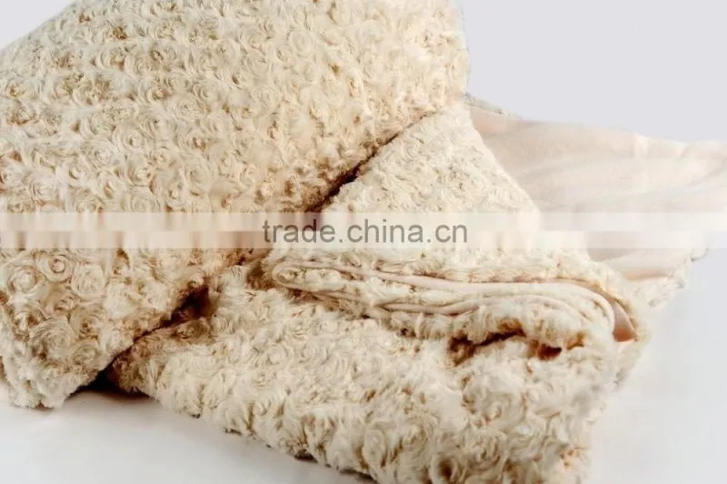 White PV Fleece Gifts Promotional Blanket with Card Ribbon Packaging