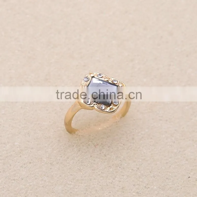 Factory price gold plated rhinestone purple ruby ring for women