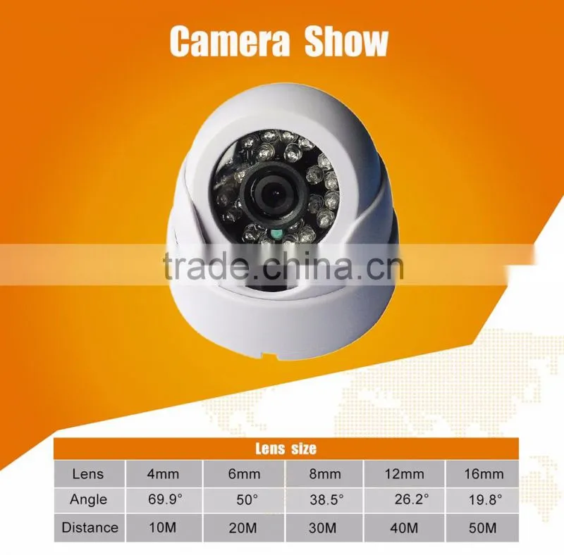 AHD 1.0 megapixel ir distance 20m dome indoor camera