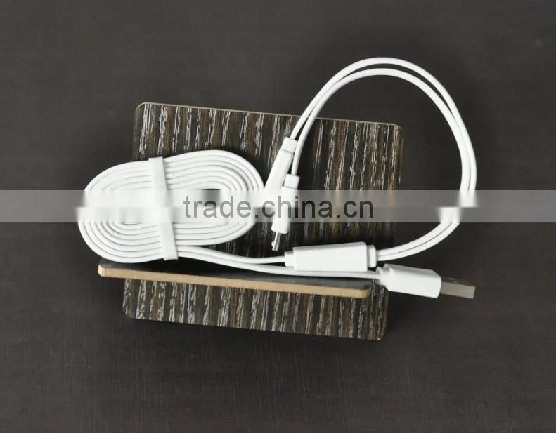 For Iphone 5/5s 6 Plus Samsung S5 S6 Flat Noodle 2 in 1 Data Sync Charging USB Cable