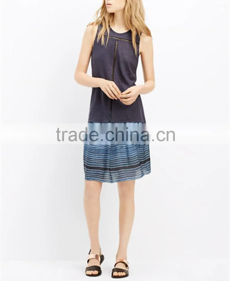 2015 New Fashion Ladies Linen Tank With Inset Lace, Lightweight Soft Vest For Women