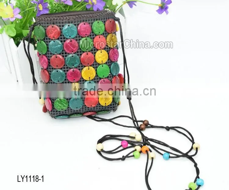 2016 new designs in stock wholesale high quality coconut shell bag for girls wallet