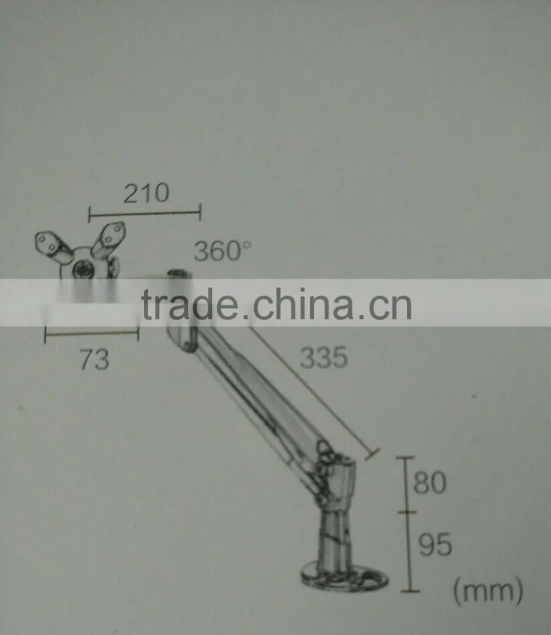 adjustable gas spring lcd monitor arm can be stopped in any angle folding lcd monitor stand arm