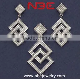 Wax micro setting 925 sterling silver jewelry set