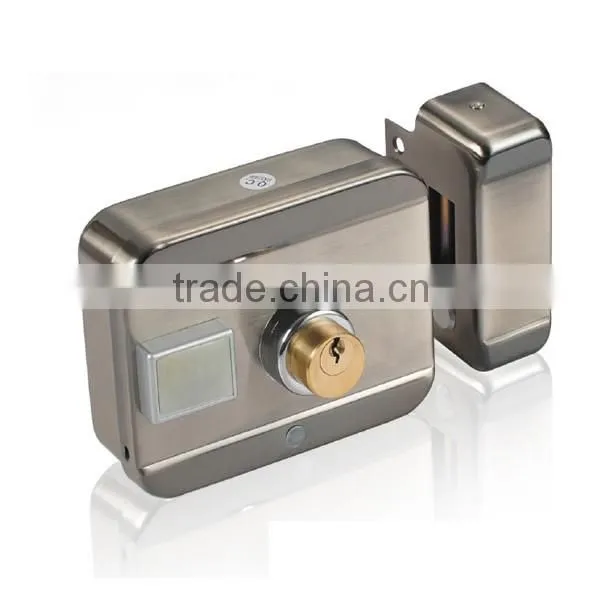 Smart electric motor lock with card reader and double solid cyclinder