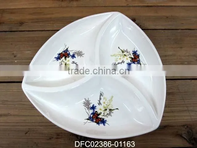 Rectangle Ceramic Decal Dinner Deep Plate