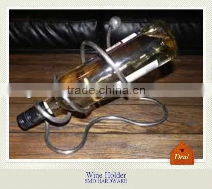 Single animal bottle metal swirl wine holder