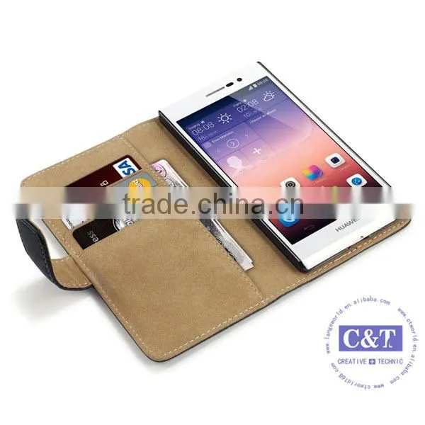 C&T Fashion new product customized flip case for huawei p7