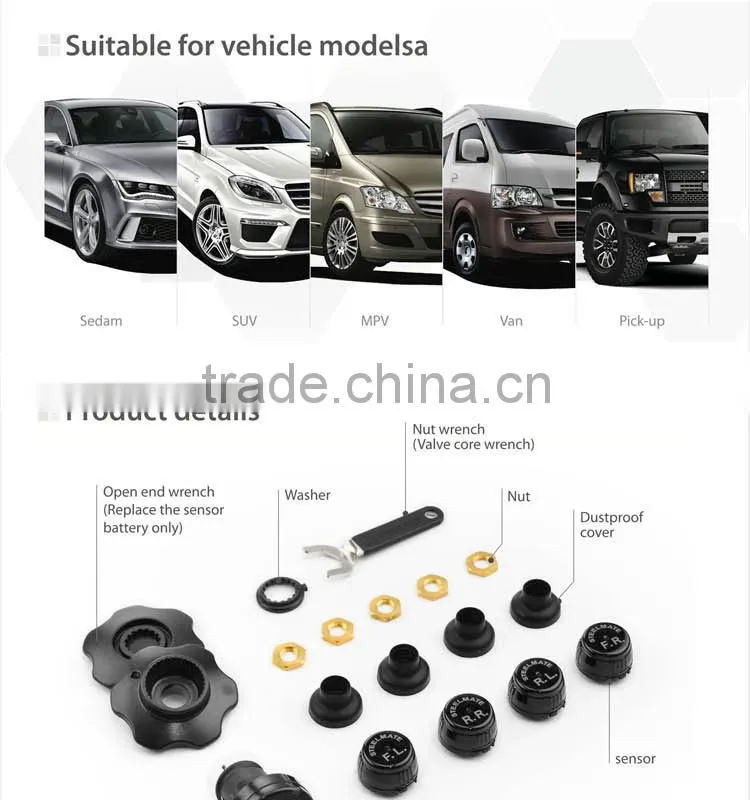 2015 Steelmate TP-74B lcd monitor tpms car tpms bluetooth,truck tire pressure monitor, tpms for car pc