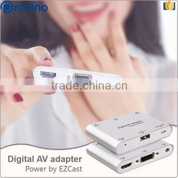2016 New model P27 EZcast for andriod /ios Digital AV adapter 1 to 2 av splitter adapter