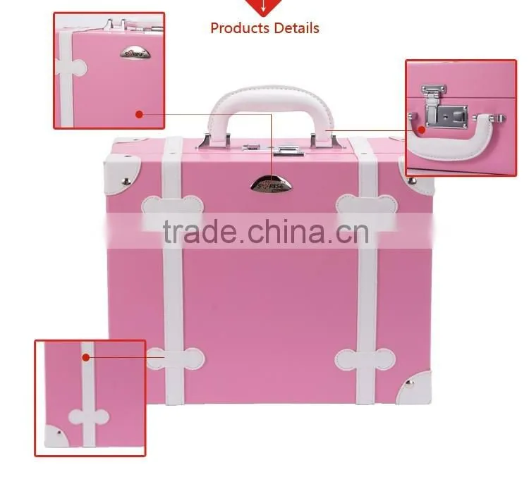 hot sale travel princess pink cute cosmetic bag makeup case