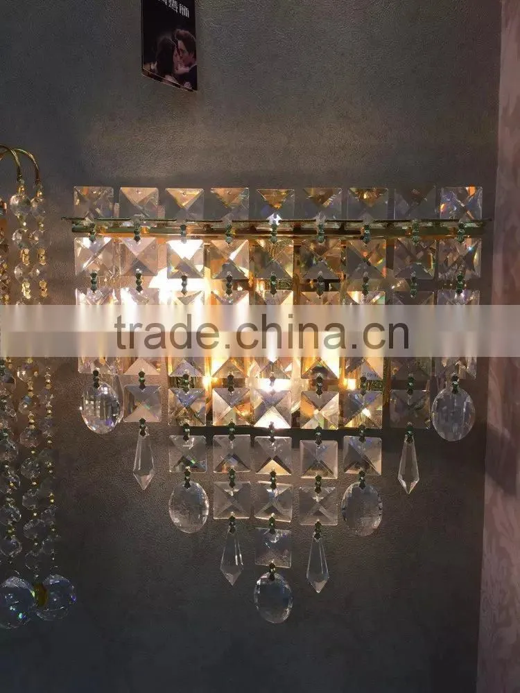 luxury crystal wall lamp with gold decoration CMF--001