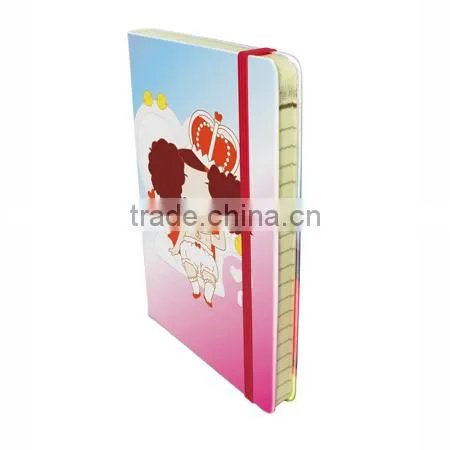fabric notebook with expanding pocket girl note book