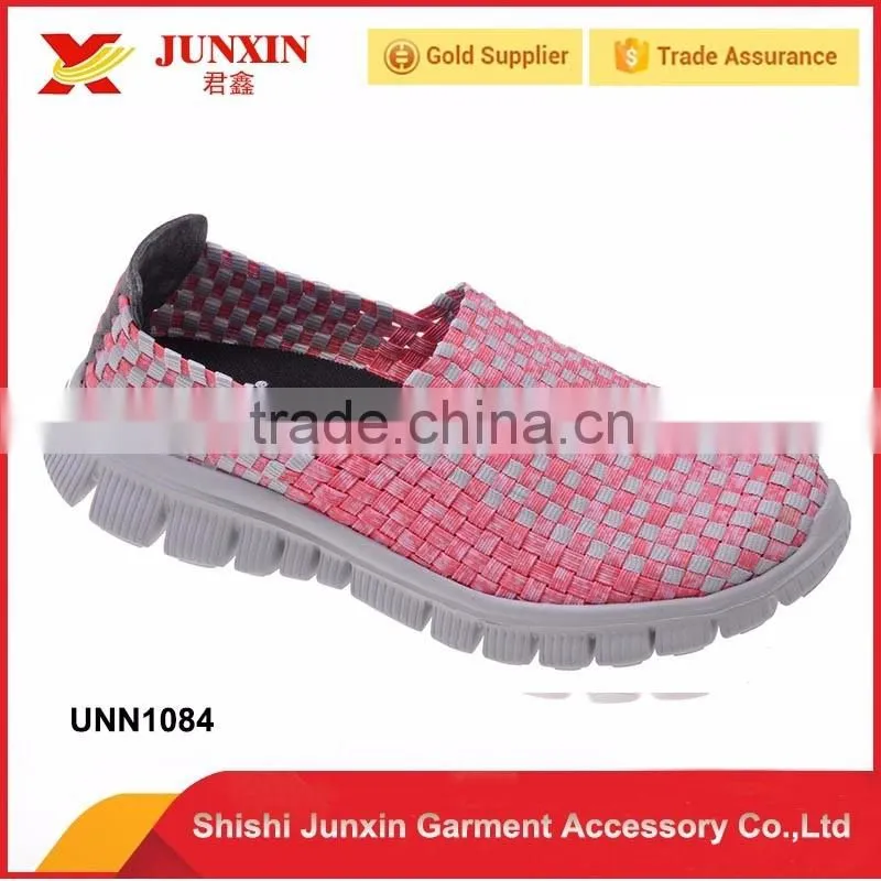 2016 new design cheap price woven shoes handmade elastic shoes