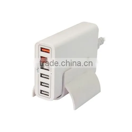 6 ports USB qc 2.0 quick charger and intelligent smart charger for mobile phone