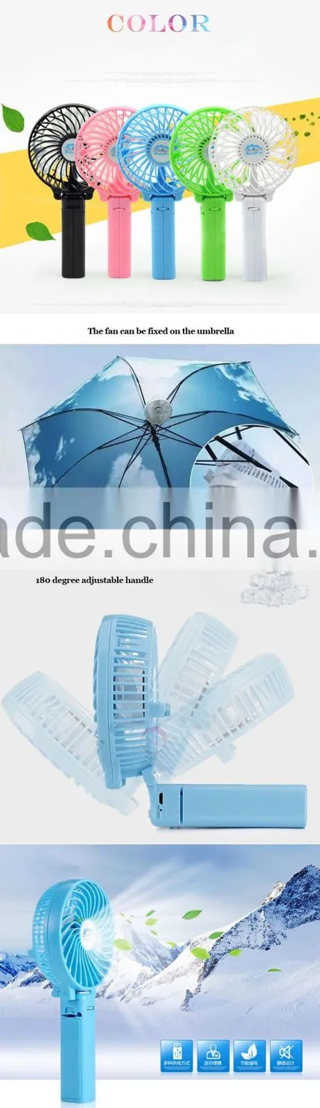 Newest mini handy fan rechargeable ceiling fan with lights