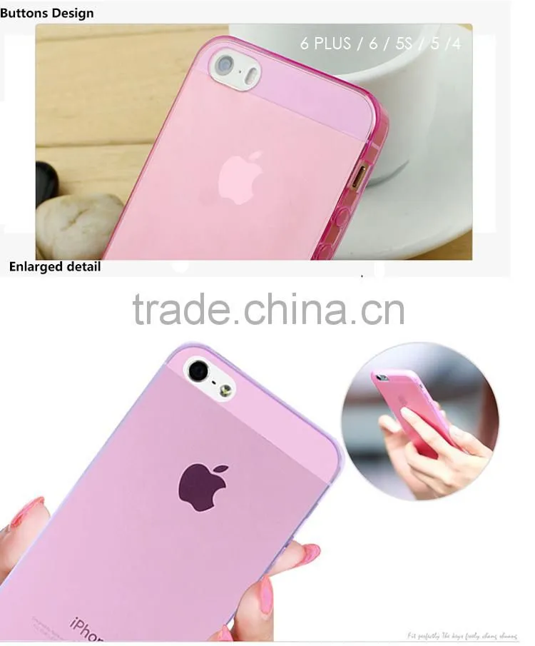 Fashion design touch screen transparent 4 colors ultra thin tpu mobile phone case for Apple iphone series 6 / 6 plus