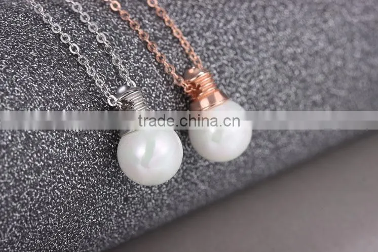 professional mother of pearl shell s925 silver light bulb pendant