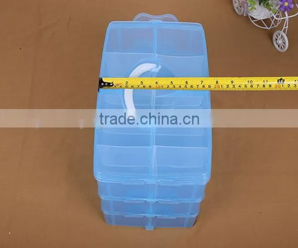 33.2cm*18.5cm*24.5cm Three Layers 30 Compartments Jewelry Adjustable Plastic Clear Box Jewelry Earring Bin Case Container