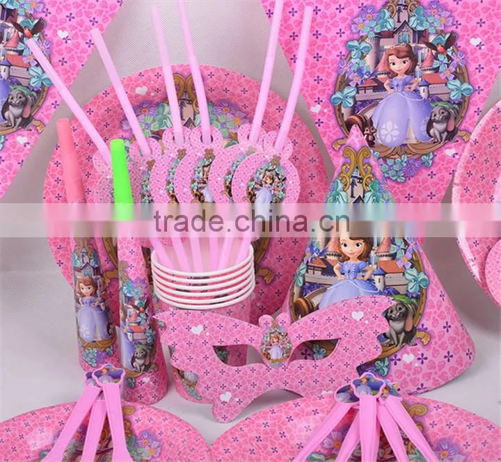 precess carton for happy child birthday party with hats /plates