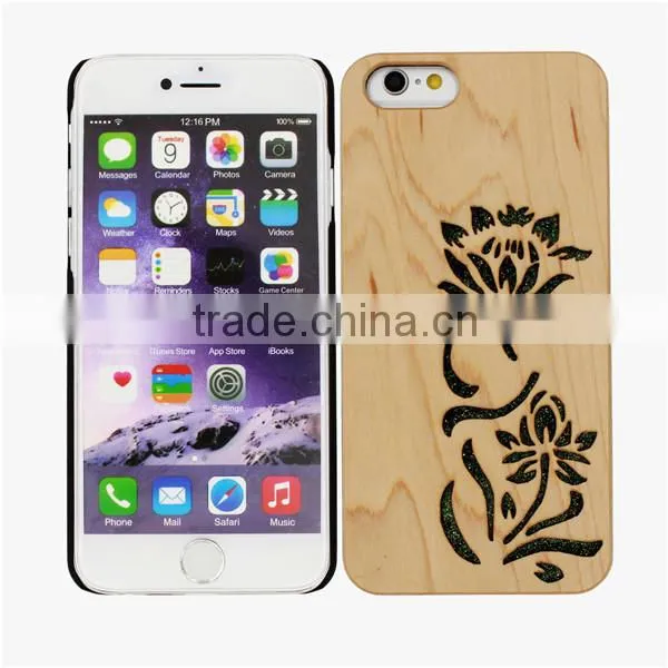 Laser wood bamboo and PC mobile phone back cover for iphone 5c cover