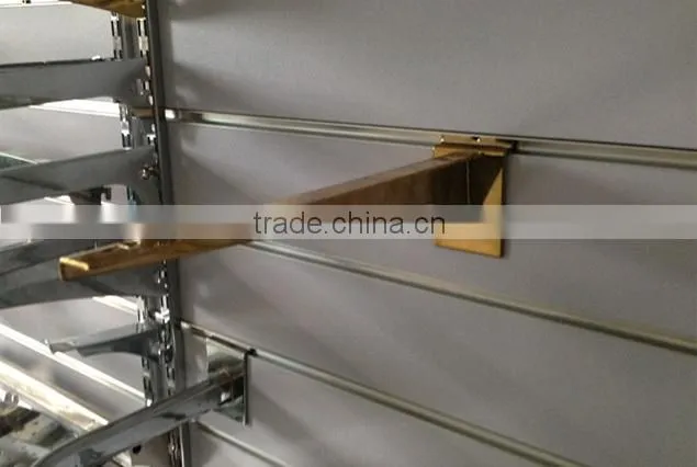 Golden glass brackets,Slatwall Shelf Brackets,glass support