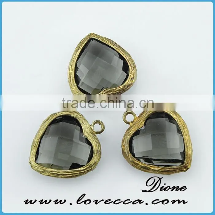 Black crystal gold alloy wholesale glass pendant