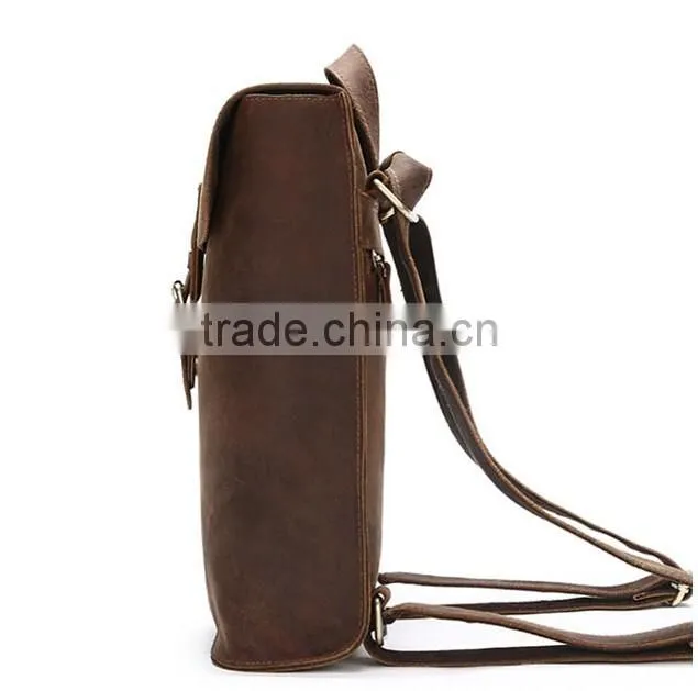 Manufacturer Wholesale Genuine cowhide leather school backpack bag
