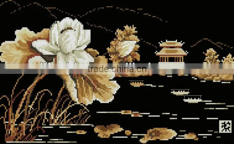 hand made cross stitch flowers embroidery