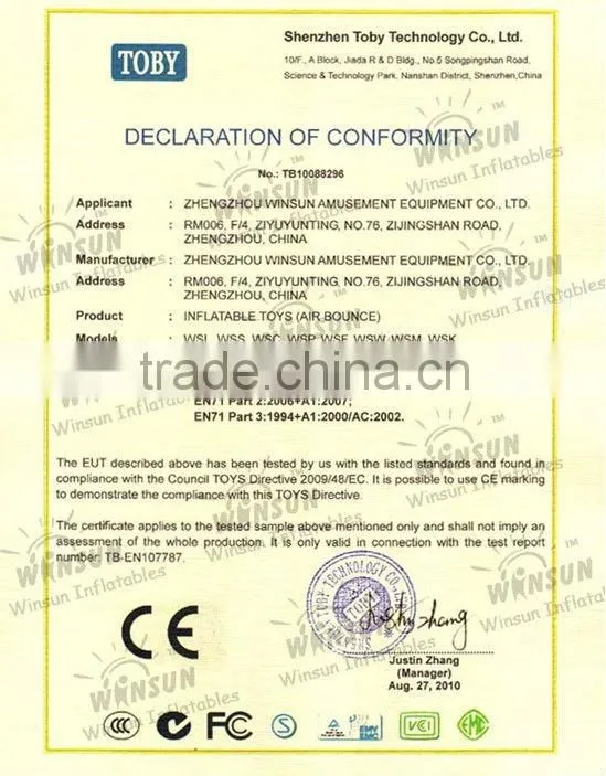 CE certificates durable giant inflatable water slide for adult