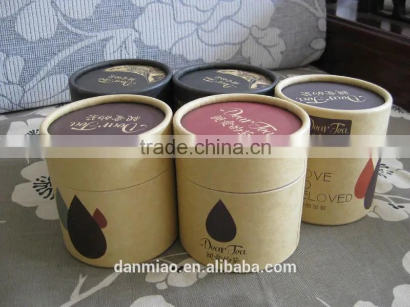 Paper Cardboard Strong Tube for Tea Packaging With Lid