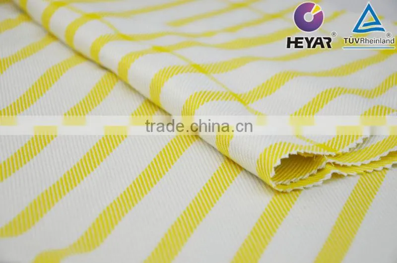 Bright Yellow and White Stripes Organic Fiber Bamboo Fabric