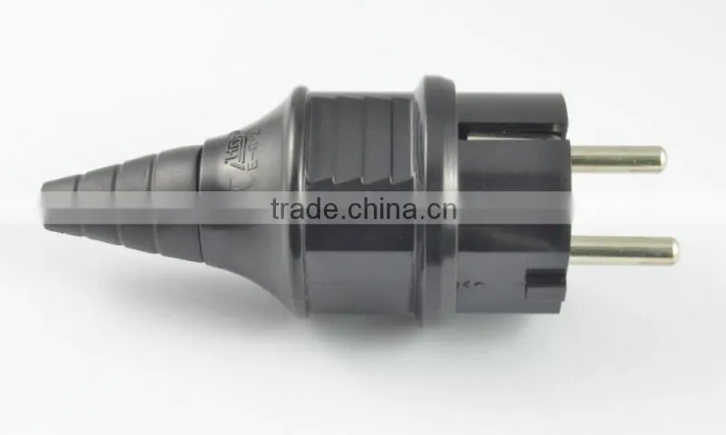 Hot selling alibaba Europe 2 round pin 220V plug adapter, electrical plug waterproof 16A