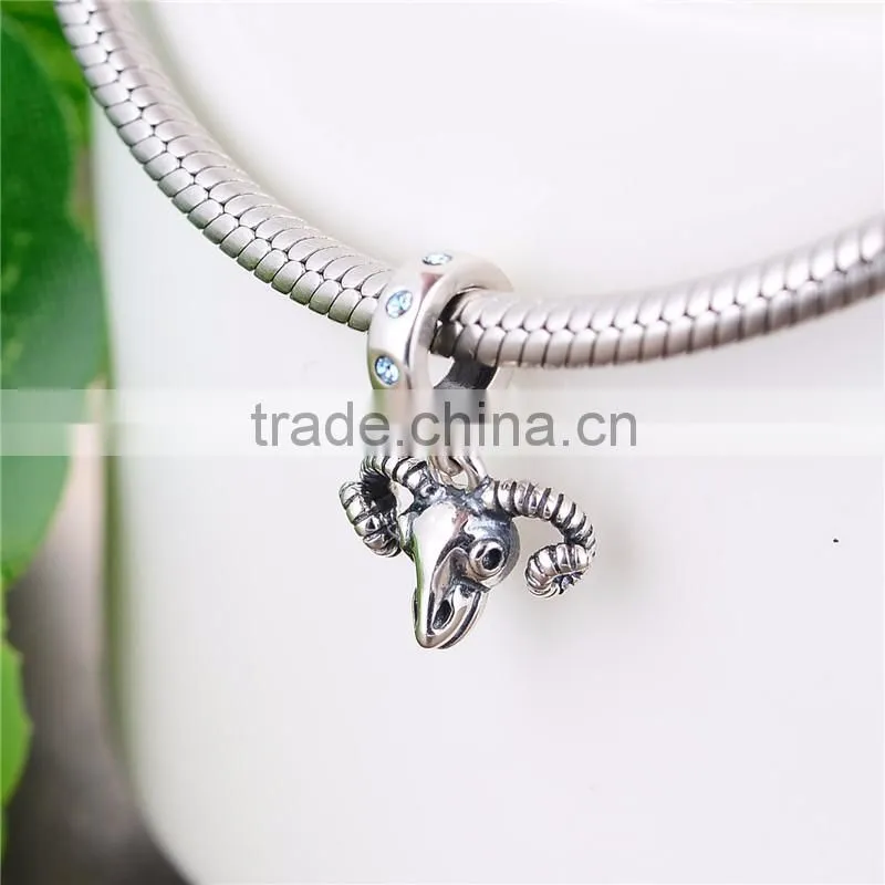 S164 Globalwin Diysterling Jewellery Silver Goat Head Pendant