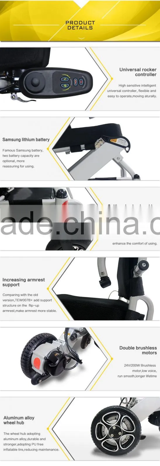 19.8kg light portable electric wheelchair for sale