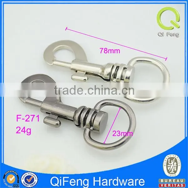 most hot selling brushed nickle metal hardware spring clip snap dog hook