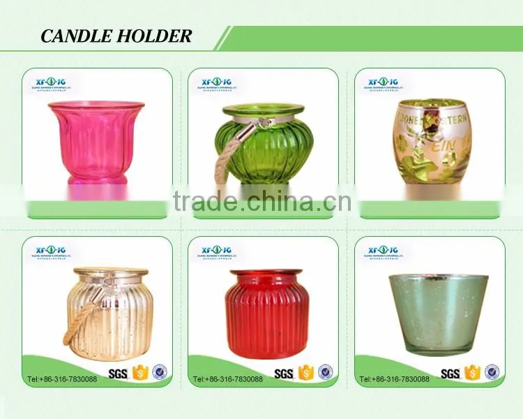 Red glass candle holder, candle bowl